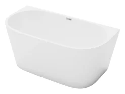 Banheira semi-clássica oval branca em acrílico, 175 L, 130 x 71,5 x 58 cm, DIVINA