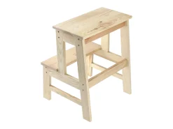 Banqueta de cozinha de madeira KADAX com plataforma de 50 cm e degrau sólido