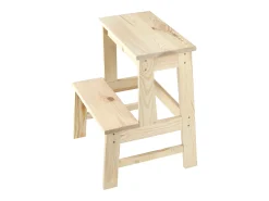 Banqueta de cozinha de madeira KADAX com plataforma de 50 cm e degrau sólido