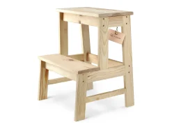 Banqueta de cozinha de madeira KADAX com plataforma de 50 cm e degrau sólido