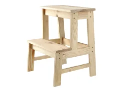 Banqueta de cozinha de madeira KADAX com plataforma de 50 cm e degrau sólido