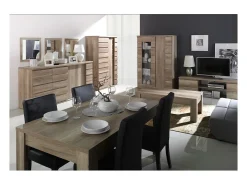 Bar, armário, estante ROMI com 2 portas de correr na cor dab canyon. Móvel design ideal para a sua sala de estar.