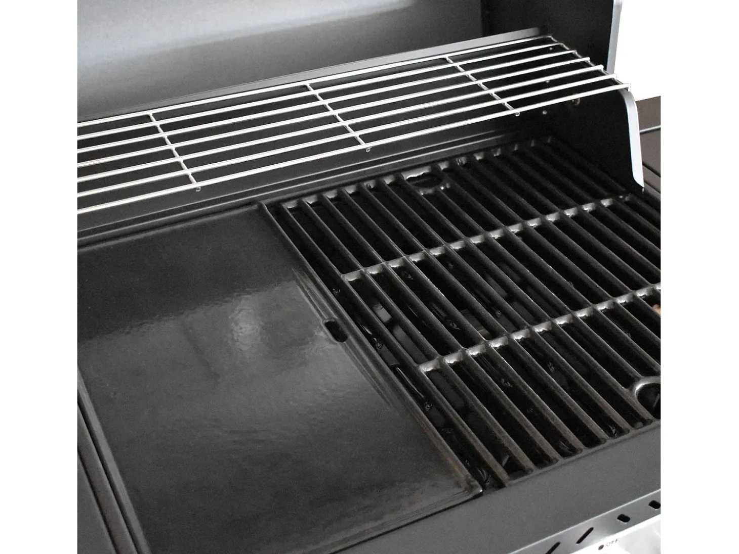 Barbecue a gás FIDGI 3 com termómetro - 3 queimadores + fogão de 11,5kW