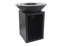 Barbecue, grelhador e braseiro carvão e madeira com arrumação 80 x 80 x 96 cm preto IGNOS