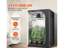 Barraca de Cultivo SucceBuy 122x122x203 cm, com Janela de Observação, Sacola de Ferramentas, Prato de Solo para Cultivo de Plantas de Interior