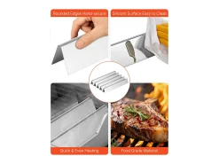 Barras de Cobre-queimadores e Difusor SucceBuy de Calor 7PCs, Defletor de Gordura para Queimador 44,6 cm, para Churrasqueiras Weber Genesis Série 300