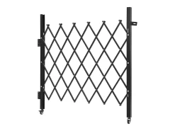 Barreira de Segurança SucceBuy Extensível de 110 x 131 cm, Portão de Tesoura Simples, Travável e Retrátil, em Aço Sólido, para Entrada, Garagem