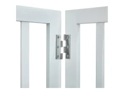 Barreira de Segurança SucceBuy 61 x 204 cm Porta Dobrável e Autoportante para Cães, Barreira para Animais de Estimação, Branca
