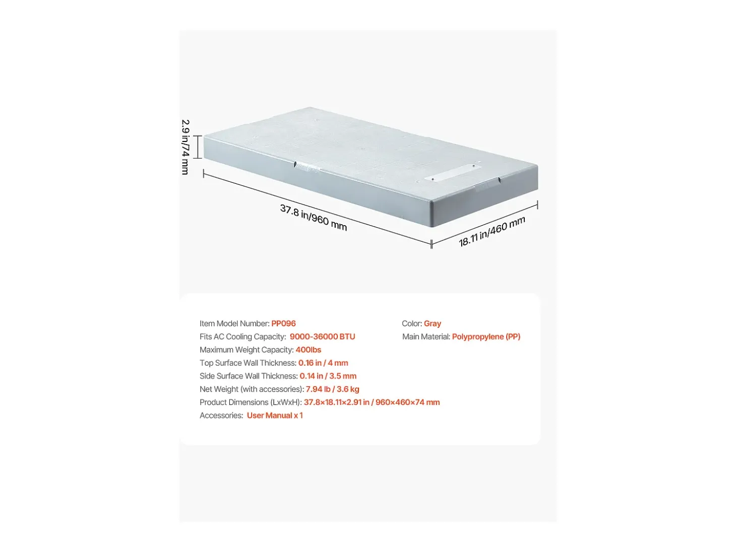 Base de Amortecimento para Aparelhos de Ar Condicionado SucceBuy, Split 9000-36000 BTU, Carga Máxima 181 kg, Design Universal, Redução de Ruído e Vibração