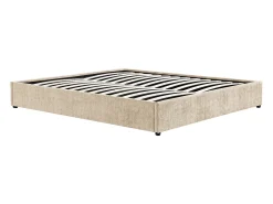 Base de cama com arrumação 140 x 190 cm em tecido texturizado Bege - FIRMEO de YSMÉE