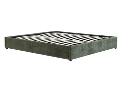 Base de cama com arrumação 140 x 190 cm em tecido texturizado Verde - FIRMEO da YSMÉE