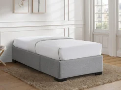 Base de cama com gavetas 90 x 190 cm em tecido Cinza - Com pés - KOLANE da YSMÉE