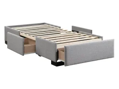 Base de cama com gavetas 90 x 190 cm em tecido Cinza - Com pés - KOLANE da YSMÉE