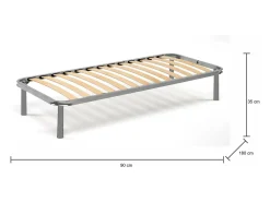 Base de cama individual Dgori, base ortopédica em contraplacado de bétula com 13 ripas, 100% Fabricado em Itália, 90x180h 34 cm