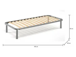 Base de cama individual Dgori, Base ortopédica em contraplacado de bétula com 13 ripas, 100% Fabricado em Itália, 90x190h 34 cm