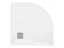 Base de chuveiro ao estilo italiano em resina SMC em quarto de círculo - Branca - 80 x 80 cm - SYFORSA