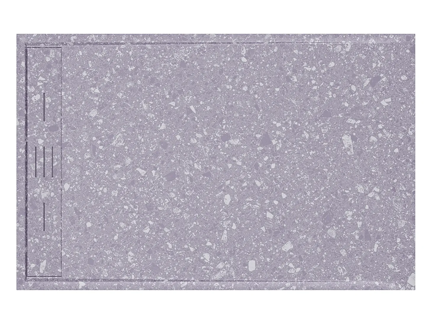 Base de chuveiro estilo italiano cortável em resina SMC - Efeito terrazzo - 140 x 90 cm - LYROSA