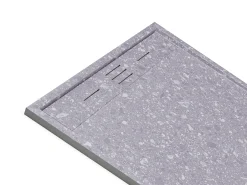 Base de chuveiro estilo italiano cortável em resina SMC - Efeito terrazzo - 140 x 90 cm - LYROSA