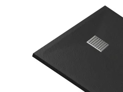 Base de chuveiro extra plana de pousar ou de encastrar cortável em resina SMC preto 120x80 cm - MIRNOSA