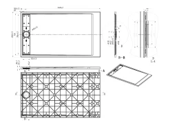 Base de chuveiro extra plana de pousar ou de encastrar cortável em resina SMC branco 140x80 cm - LYROSA