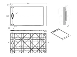 Base de chuveiro extra plana de pousar ou de encastrar cortável resina SMC branco 160x90 cm LYROSA