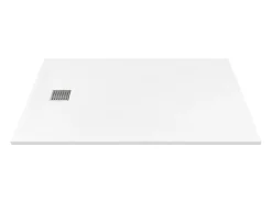 Base de chuveiro extra plana resina SMC de pousar ou de encastrar cortável cortável, com sifão branco C120xL90 cm MIRNOSA