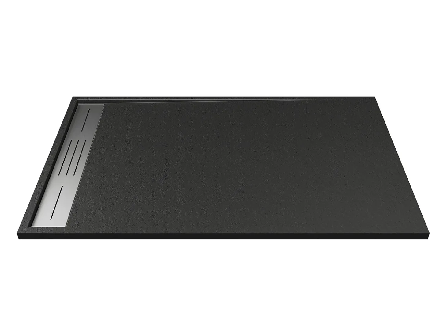 Base de chuveiro extra plana de pousar ou de encastrar cortável resina SMC preto 160x90 cm LYROSA