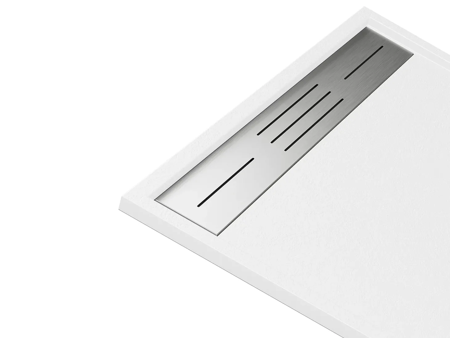 Base de chuveiro extra plana de pousar ou de encastrar cortável resina SMC branco, com sifão, C120 x L80 cm LYROSA