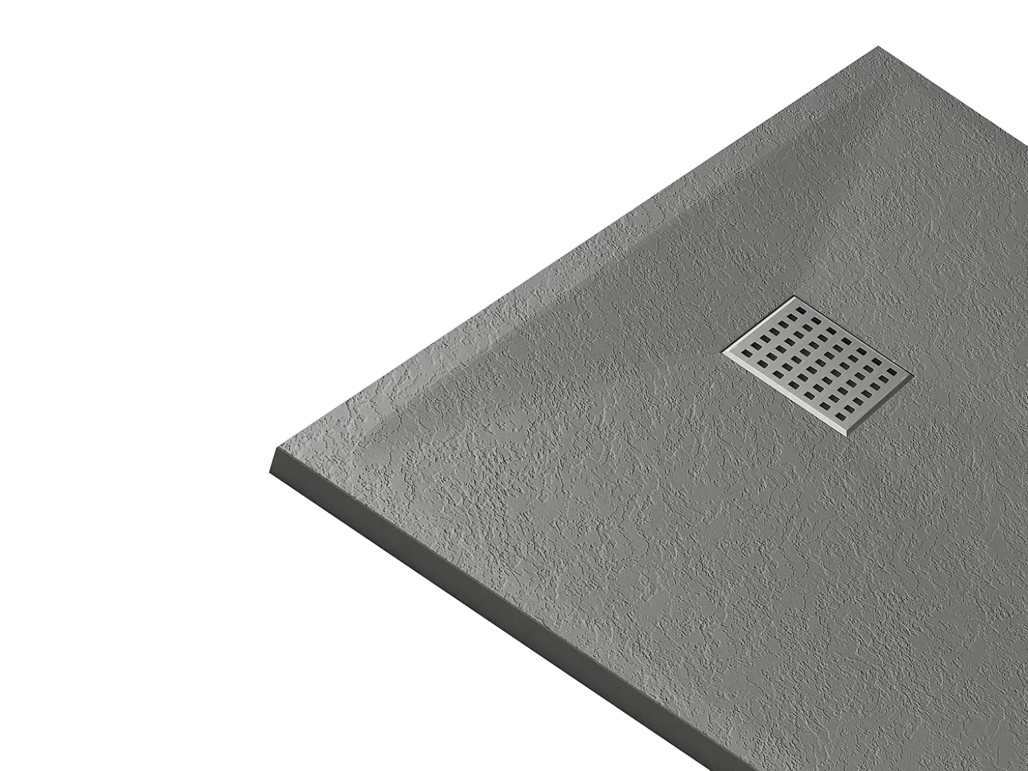 Base de chuveiro extra plana de pousar ou de encastrar cortável cinza C140 x L90 cm MIRNOSA