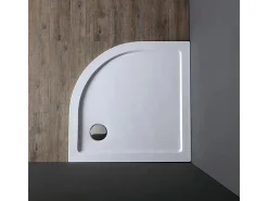 Base de duche de canto semicircular fina "Aosta" em acrílico e ABS cm 80x80h