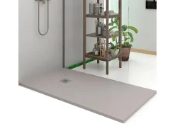 Base de duche de resina antiderrapante | Inclui válvula de escoamento e grelha | Cor Cinza | 200x75cm