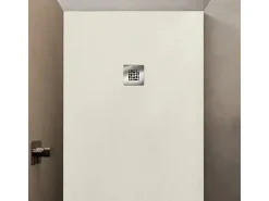 Base de duche de resina antiderrapante | Inclui válvula de escoamento e grelha | Cor Beige | 160x75cm