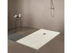 Base de duche de resina antiderrapante | Inclui válvula de escoamento e grelha | Cor Beige | 160x75cm