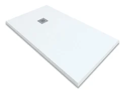 Base de duche de resina antiderrapante | Inclui válvula de escoamento e grelha | Cor Branco | 180x75cm