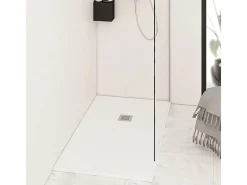 Base de duche de resina antiderrapante | Inclui válvula de escoamento e grelha | Cor Branco | 160x80cm