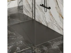 Base de duche em resina 120 x 90 Ardósia preta Essebagno
