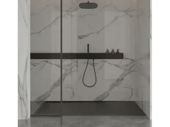 Base de duche em resina 120 x 90 Ardósia preta Essebagno