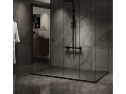 Base de duche em resina 120 x 80 Ardósia preta Essebagno