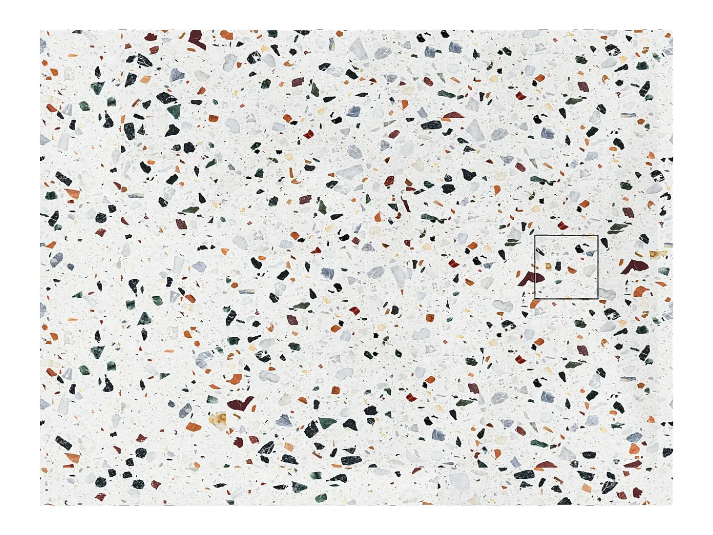 Base de duche extraplana em resina SMC com sifão - terrazzo branco - 140 x 90 cm - MIRNOSA