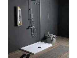 Base de duche fina rectangular "Aosta" em acrílico e ABS branco cm 80x120h