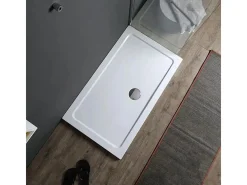Base de duche fina rectangular "Aosta" em acrílico e ABS branco cm 80x120h
