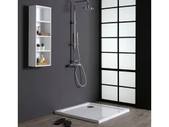 Base de duche quadrada fina "Aosta" em acrílico e ABS branco brilhante cm 90x90h