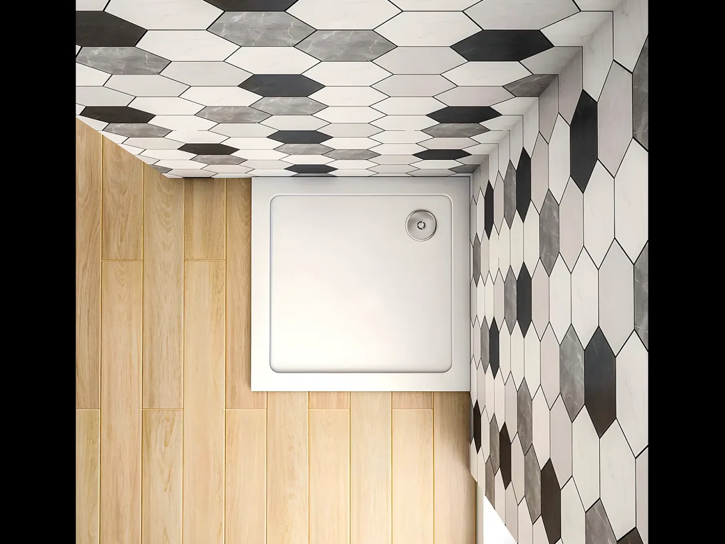 Base de duche Quadrado Branco 76x76x3cm-AICA