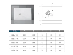 Base de duche Retangular 80x100x3cm Branco textura de ardósia+Dreno com tampa de aço inoxidável em forma de grade-AICA