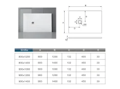 Base de duche Retangular 80x100x3cm Branco textura de ardósia+Dreno com tampa plástica em forma de grade-AICA