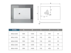 Base de duche Retangular 90x100x3cm Branco textura de ardósia+Dreno com tampa plástica em forma de grade-AICA