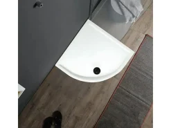 Base de duche semicircular "Matera" em cerâmica antiderrapante com cantos elevados 90x90 cm