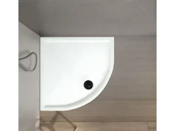 Base de duche semicircular "Matera" em cerâmica antiderrapante com cantos elevados 90x90 cm
