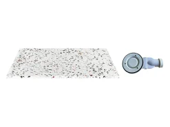 Base de duche ultra fina em resina SMC com sifão - terrazzo branco - 120 x 90 cm - MIRNOSA