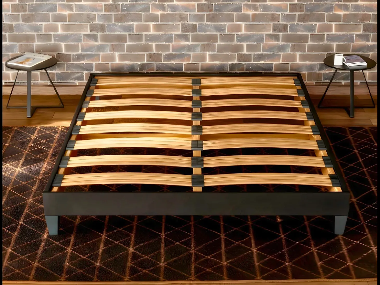 Base de ripas 90x 190 cm - Estrutura durável de madeira de abeto de alta qualidade - Preto - Confortável Douce Lune®